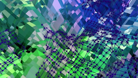 3d rendering low poly abstract geometric background with modern gradient colors. 3d surface as...