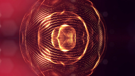 3d rendering, science fiction background of glowing particles with depth of field and bokeh....