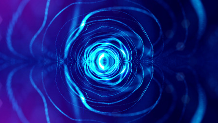 3d rendering, science fiction background of glowing particles with depth of field and bokeh....