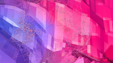 3d rendering abstract geometric background with modern gradient colors in low poly style. 3d surface...