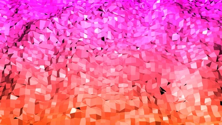 3d render of abstract geometric background with modern gradient colors in low poly style. 3d surface...