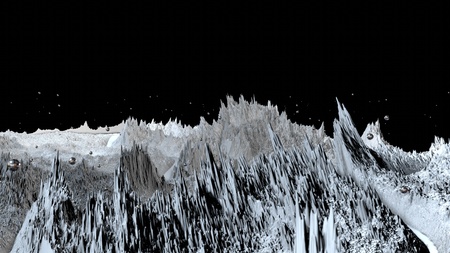 3d render of abstract planet surface. Very detailed sci fi or science fiction background in...