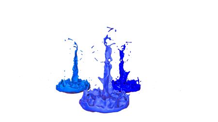paint flew out of the jar on white background. Simulation of 3d splashes of ink on a musical speaker that play music. beautiful splashes as a bright background. Cool shades 13の写真素材