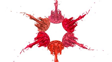 paint flew out of the jar on white background. Simulation of 3d splashes of ink on a musical speaker...