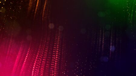 3d rendering of glow particles that fly in air as science fiction of microcosm or macro world or...