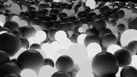 beautiful shiny balls of different colors and sizes completely cover the surface. Some spheres glow....