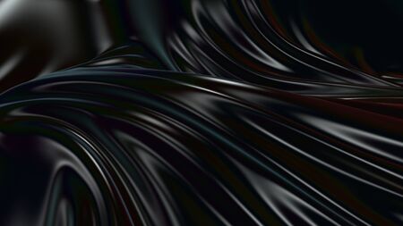3D render beautiful folds of black silk in full screen, like a beautiful clean fabric background...