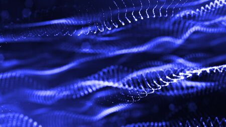 3d rendering of glow particles that fly in air as science fiction of microcosm or macro world or...