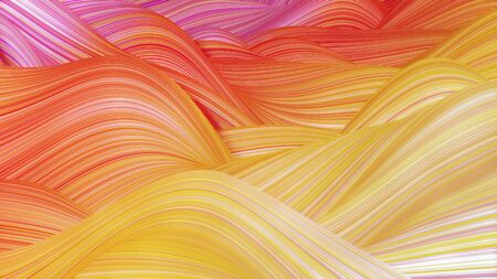 Beautiful abstract background of waves on surface, color gradients, extruded lines as striped fabric...