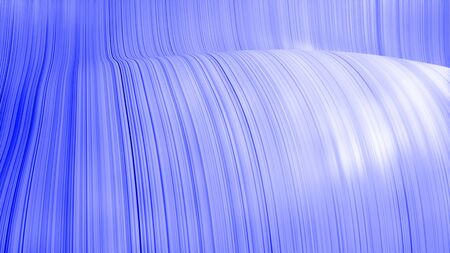 Beautiful abstract background of waves on surface, gradients of blue color, extruded lines as striped fabric surface with folds or waves on liquid. Blue white 20の写真素材