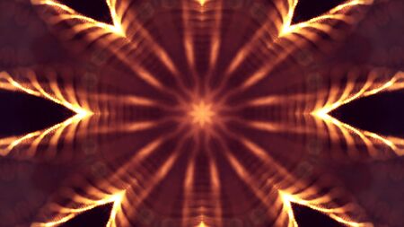 3d rendering background of microworld or sci-fi theme with glowing particles form curved lines, 3d...
