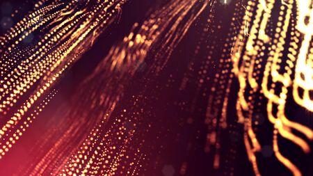 3d render of glow particles in air as science fiction of microcosm or macro world. Abstract sci-fi...
