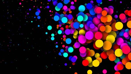 Abstract simple background with beautiful multi-colored circles or balls in flat style like paint...