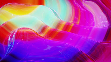 3d rendering abstract fluid background multi color marble style. Beautiful glossy wavy surface of...