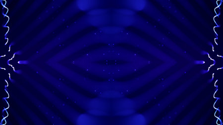 3d render. Mirror structure. Blue motion design background with symmetrical pattern. Abstract sci-fi...