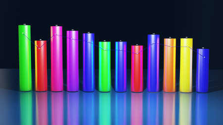 3d render. Multicolor bars, counters and graph. Beautiful 3d background for analytical programs with abstract infographics, statistical data. 3d columns as financial bgの写真素材