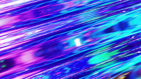 3d render. Liquid pattern like waves. 3D stylish abstract iridescent bg of wavy surface like...