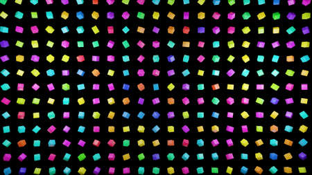 3d abstract simple geometric background with multicolor cubes. Cubes on plane. Creative simple motion design background with 3d objects. 3d renderの写真素材