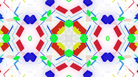 3d render. Abstract white sci-fi light bg with symmetrical geometric pattern like mandala or...