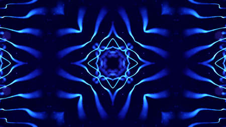 3d render. Abstract sci-fi background with glow particles form curved lines, surfaces, hologram...