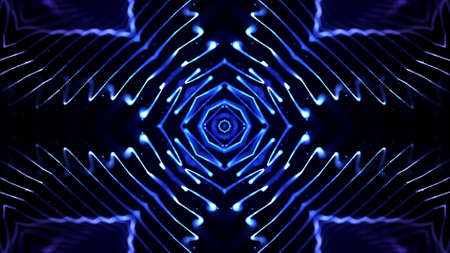 3d render. Abstract sci-fi background with glow particles form curved lines, surfaces, hologram...