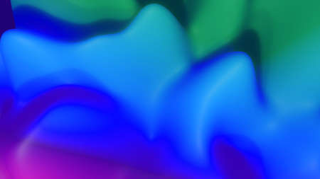 3d render. abstract fantastic background, liquid gradient of paint with internal glow forms hills or peaks like landscape in subsurface scattering material, mat color transitions. Purle blueの写真素材