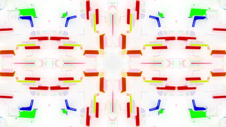 3d render. Abstract white sci-fi light bg with symmetrical geometric pattern like mandala or...