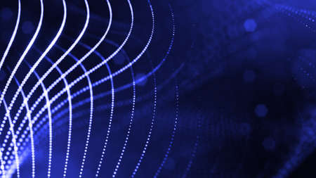 3d rendering of glow particles that fly in air as science fiction of microcosm or macro world or...