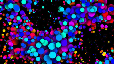 Abstract simple background with beautiful multi-colored circles or balls in flat style like paint...