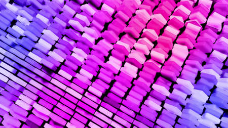 3d render. 3d abstract simple geometric background with multicolor rectangles on plane. Creative...