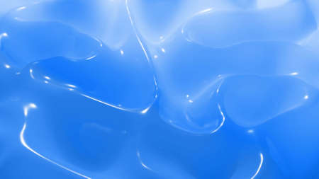 Stylish abstract background, surface of soft translucent material. Creative soft bright 3d bg with inner glow for festive events. Blue gradient. 3d renderの写真素材
