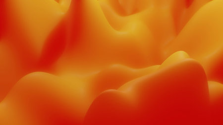 3d render. abstract fantastic background, liquid gradient of paint with internal glow forms hills or...