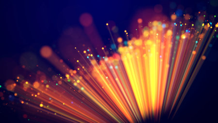 Magic multicolored sparkles of light with rays form flickering abstract simple structures like fiber...
