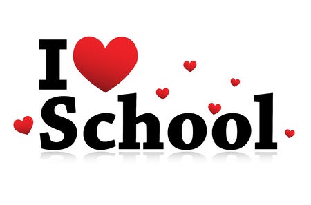 I Love School iconのイラスト素材