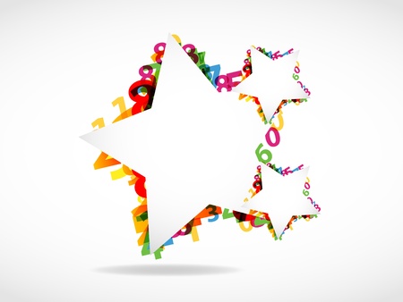 Abstract numbers & star shapes backgroundのイラスト素材