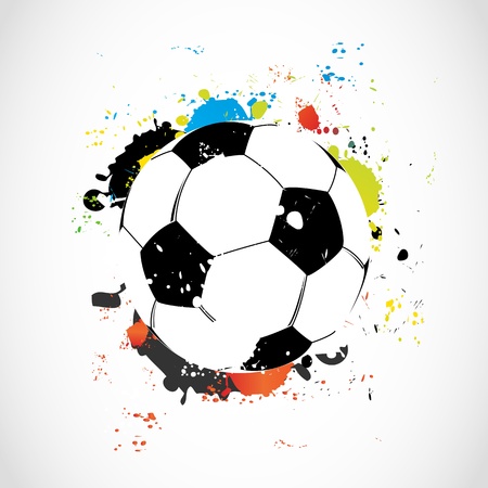 Abstract colorful grunge soccer ballのイラスト素材