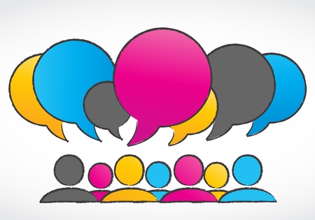 group discussions speech bubblesのイラスト素材