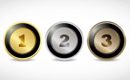 1 2 3 brilliant button numbersのイラスト素材