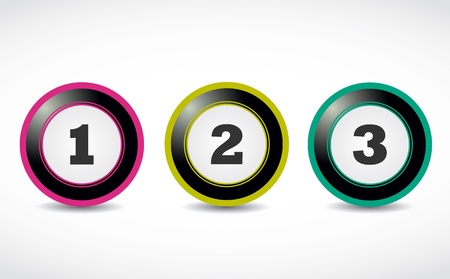 One two three numbers buttonsのイラスト素材