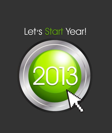 2013 New Year Buttonのイラスト素材