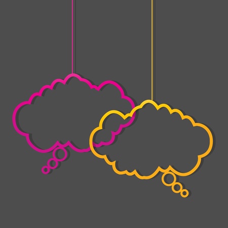 social media neon color speech bubblesのイラスト素材