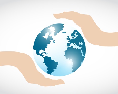 planet earth protect in handsのイラスト素材