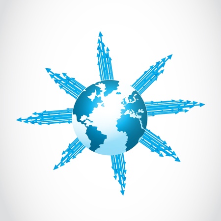 abstract global business direction arrowsのイラスト素材
