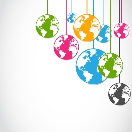 abstract colorful globe stickersのイラスト素材