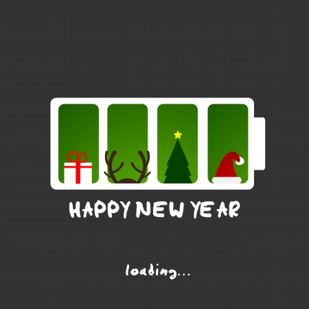 happy new year, christmas funny card designのイラスト素材