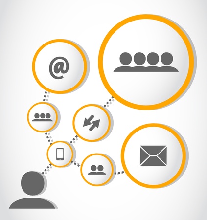 social media connections process groupのイラスト素材