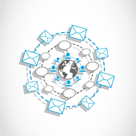world social media connectionsのイラスト素材
