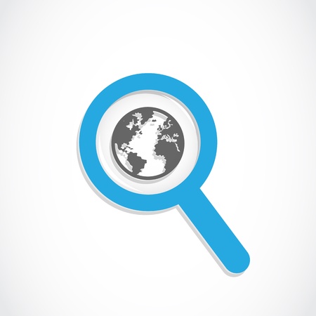 magnifier world iconのイラスト素材