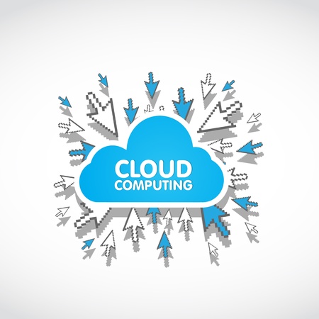 cloud computing web conceptのイラスト素材