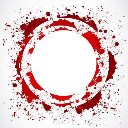 grunge red splash circleのイラスト素材